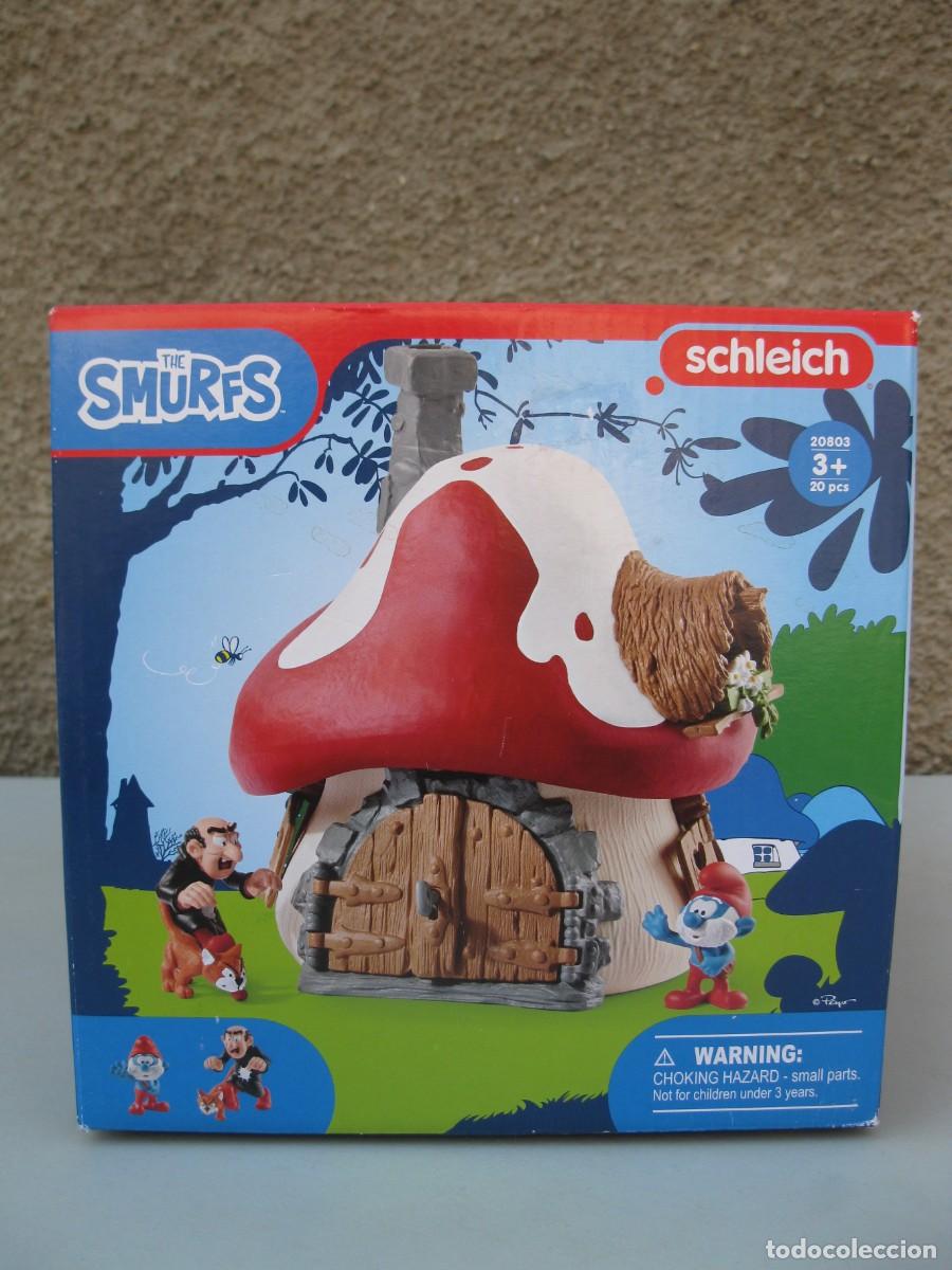 Figuras de goma y PVC: CASA - SETA DE LOS PITUFOS - THE SMURFS - PEYO - SCHLEICH - NUEVA - SIN ESTRENAR.
