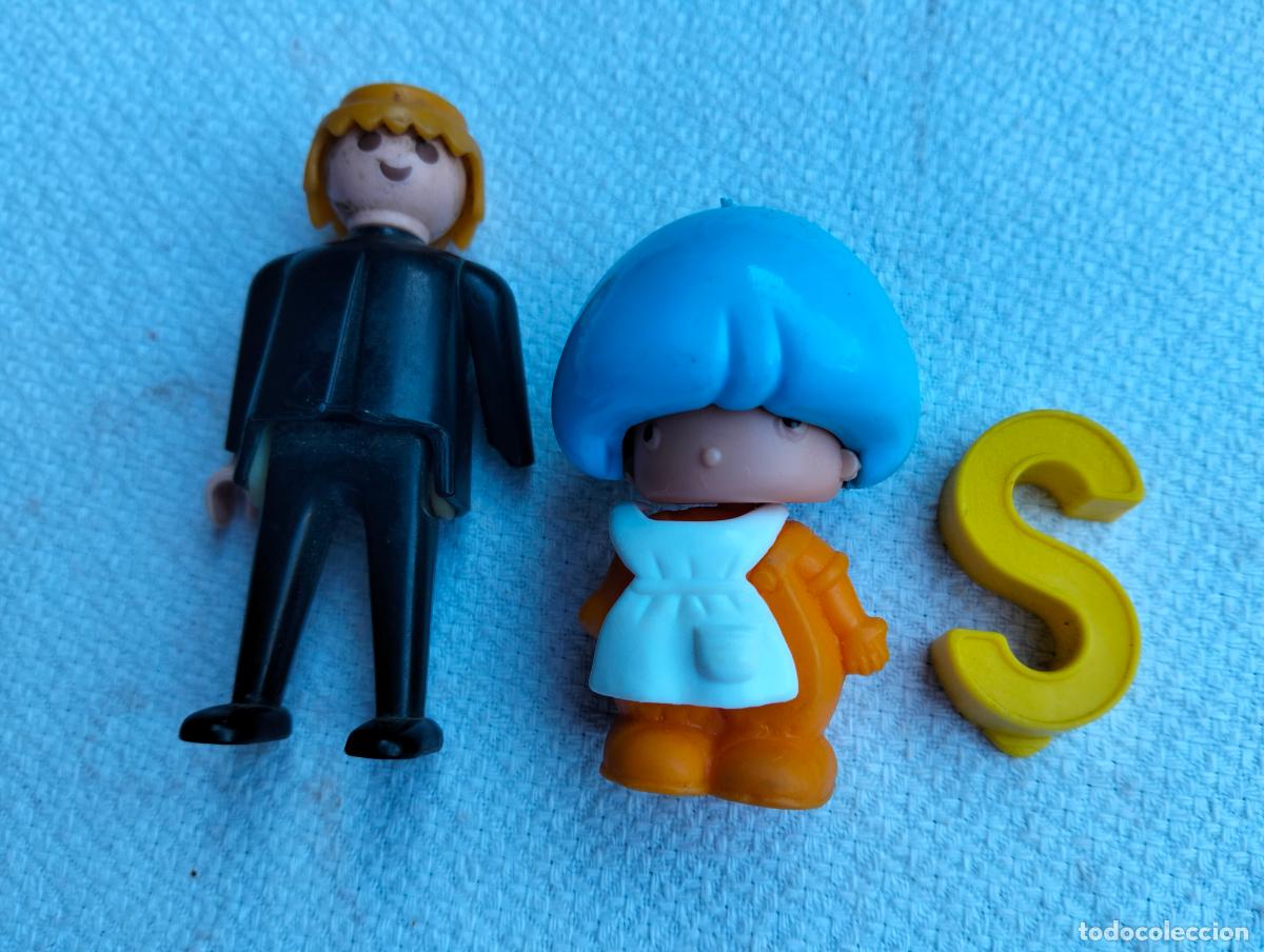 Figuras de goma y PVC: 3 juguete juguetes antiguos clic de Playmobil y clic de Pin y Pon y letra S de los a&ntilde;os 80-90