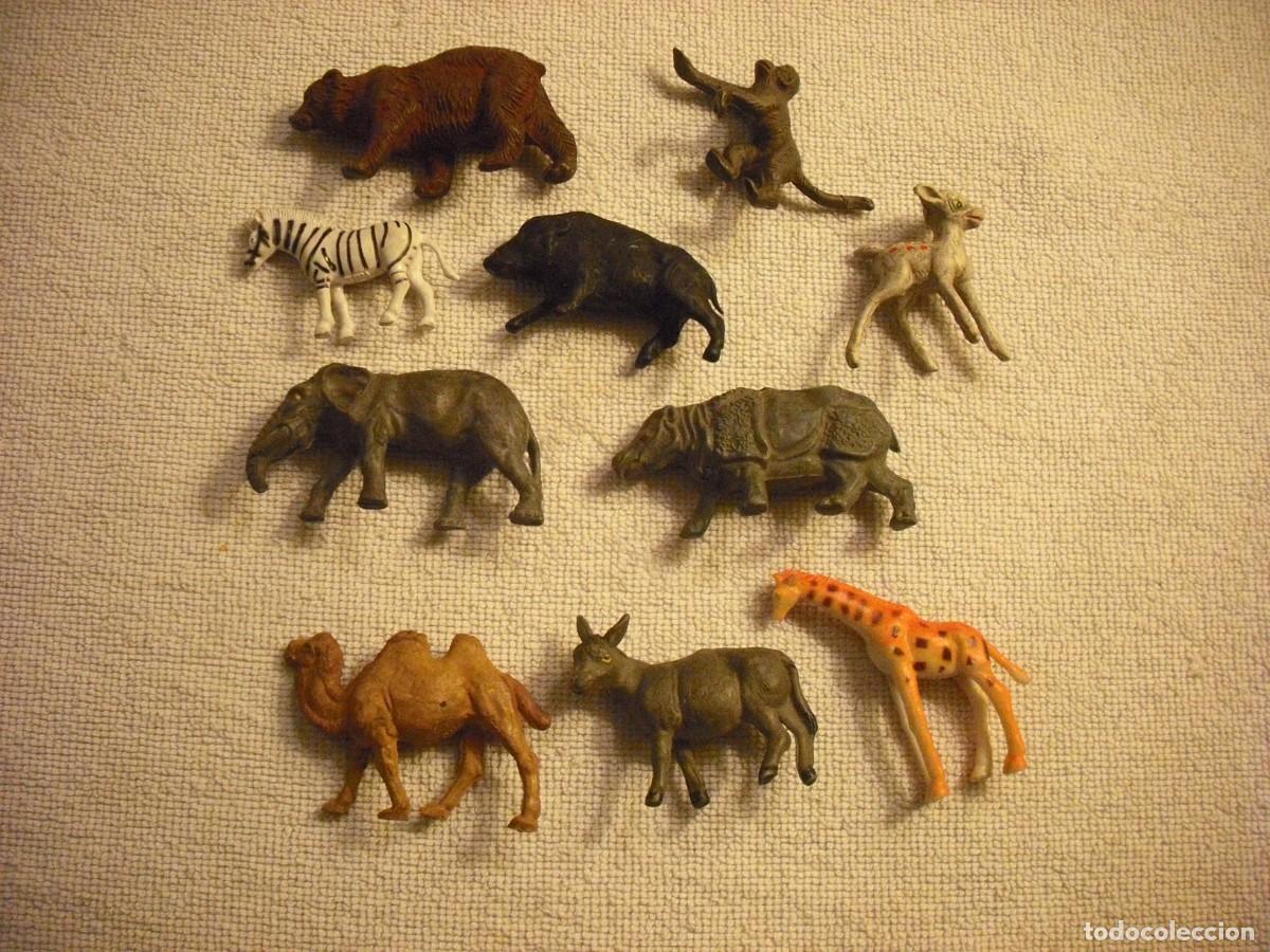 Figuras de goma y PVC: LOTE DE 10 ANIMALES DE PEQUE&Ntilde;AS DIMENSIONES, PVC