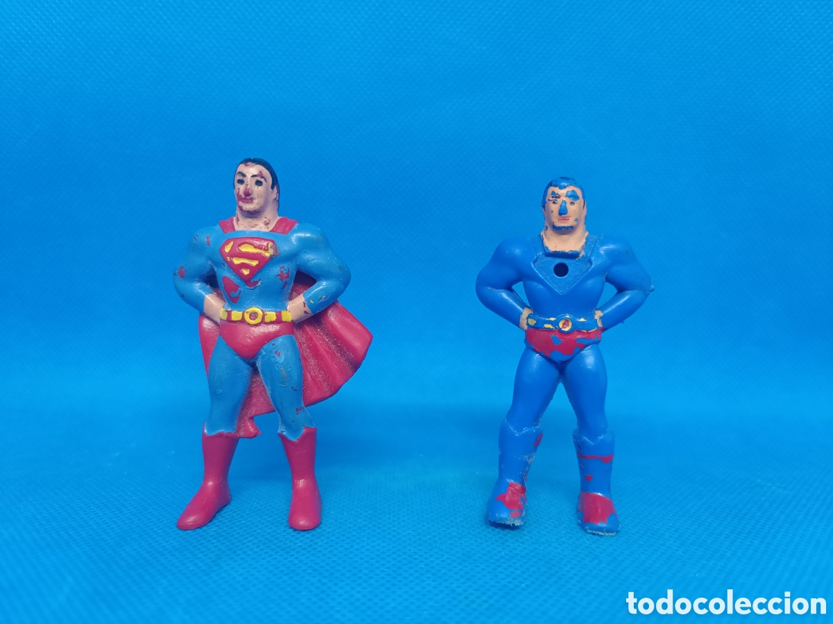 Gummi- und PVC-Figuren: Figuras Superman Eura Spain y Bootleg pl&aacute;stico duro