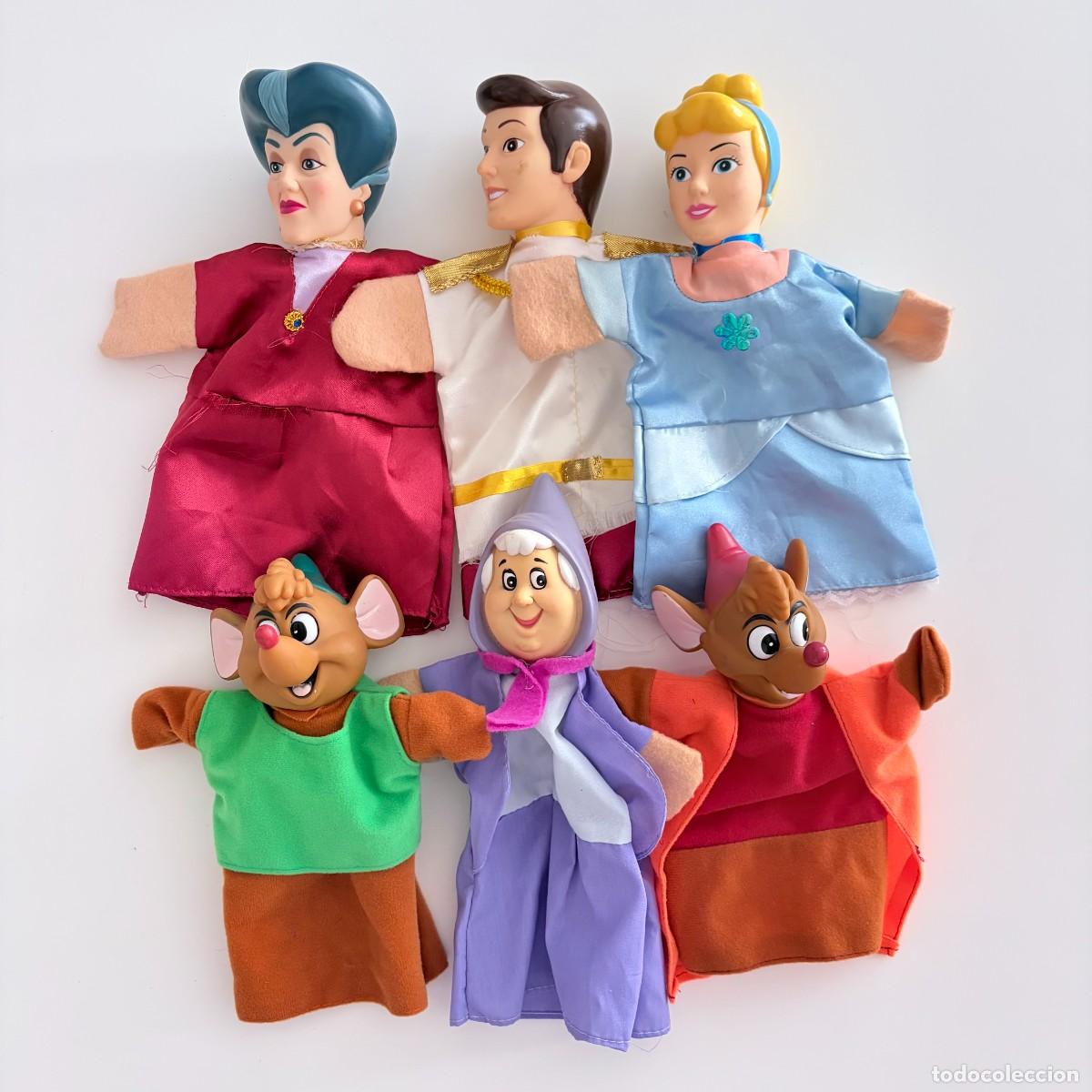 Figuras de goma y PVC: Lot x6 marionetas Cinderella Walt Disney official product vintage LA CENICIENTA