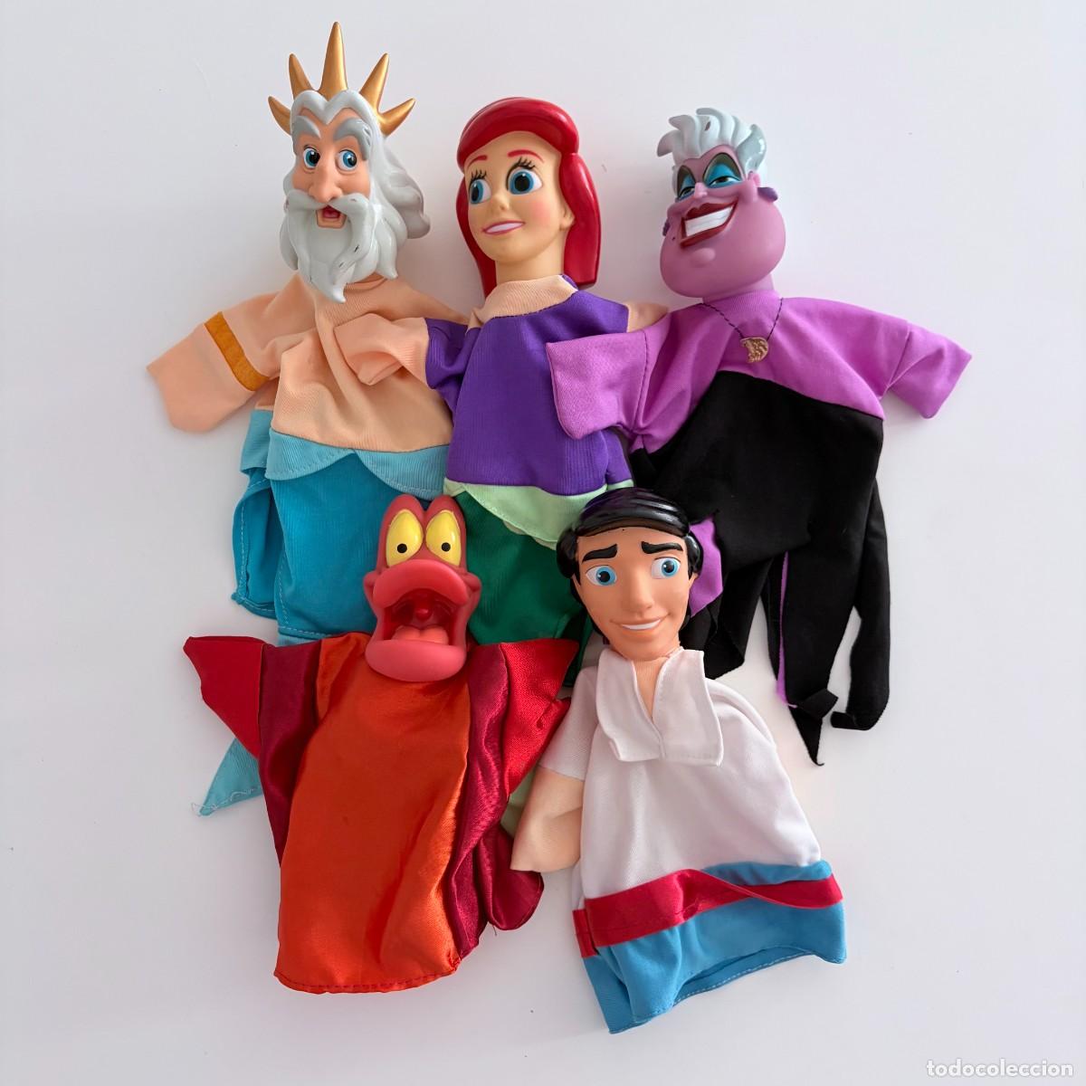 Figuras de goma y PVC: Lot x5 marionetas Little Mermaid Walt Disney official product vintage LA SIRENITA