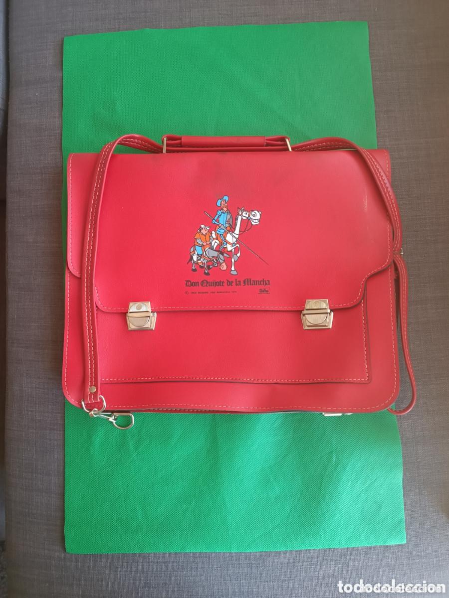 Figuras de Borracha e PVC: Cartera de colegio Don Quijote de la Mancha 1978 Safta Cruz Delgado Jos&eacute; Romagosa Piel