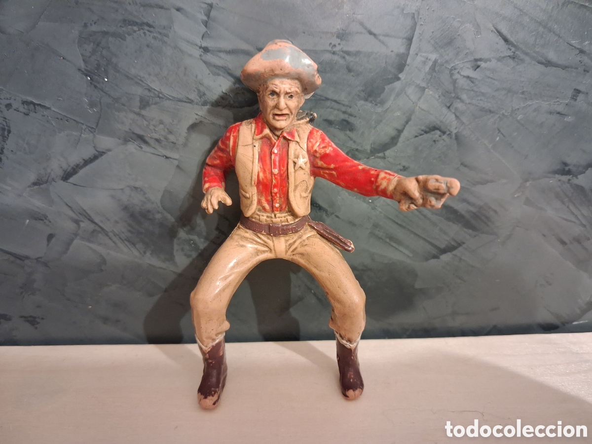 Figuras de goma y PVC: FIGURA VAQUERO ANTIGUO PL&Aacute;STICO