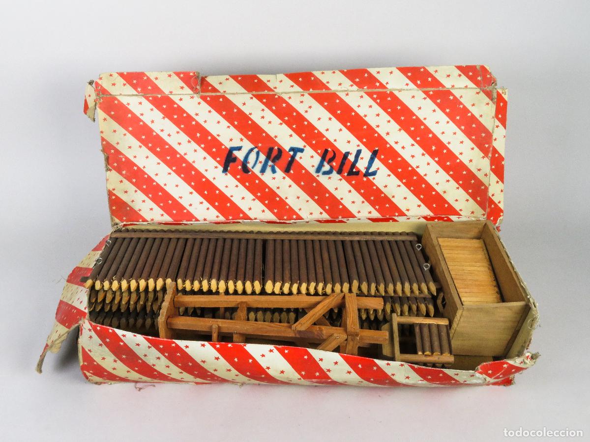 Figuras de goma y PVC: Fort Bill fuerte Oeste madera nuevo con caja torreta y bandera a&ntilde;os 50 para figuras Reamsa Jecsan