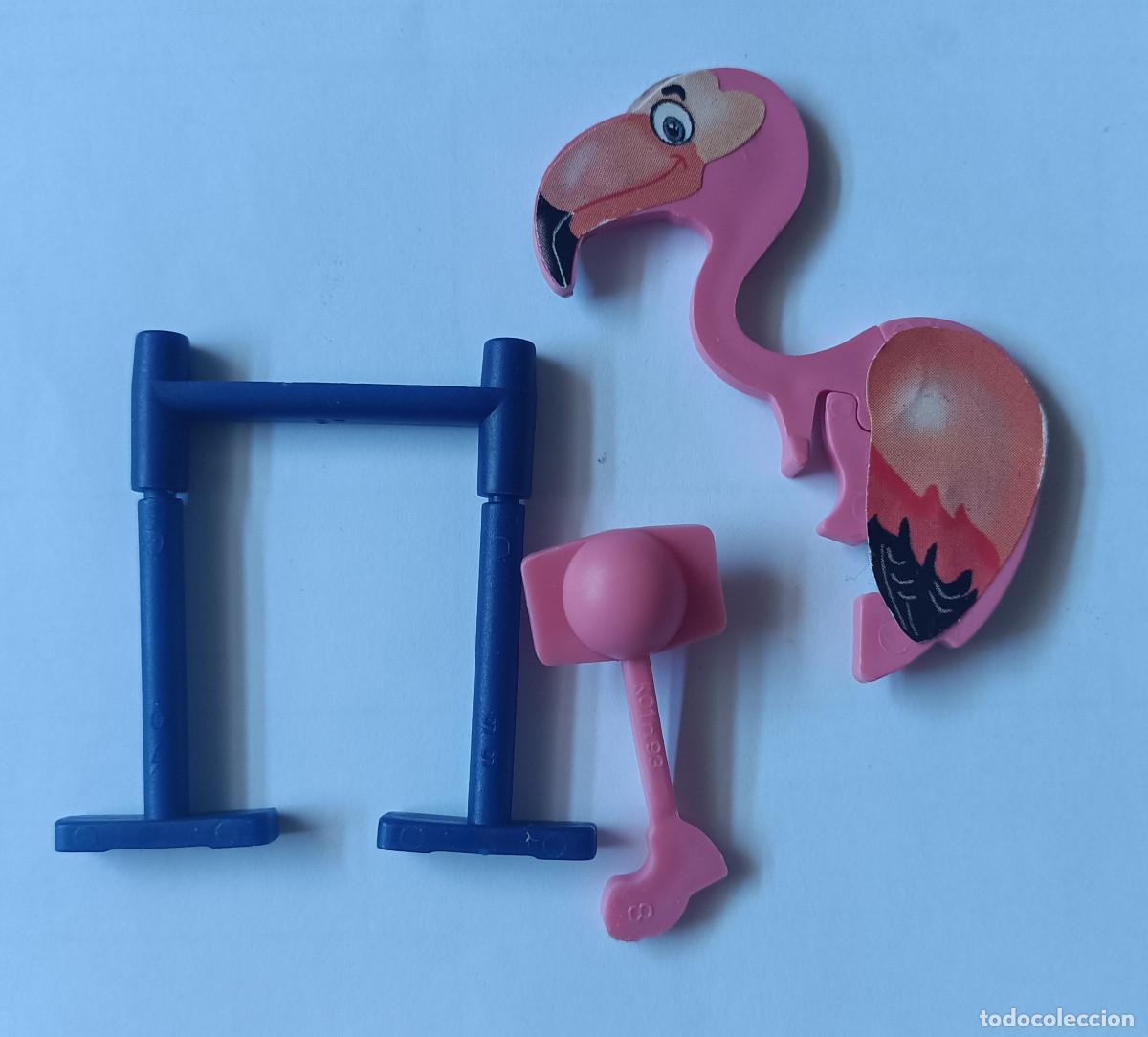Figuras de goma Kinder: pajaro flamenco equilibrista kinder antiguo montable secundario desmontable ave