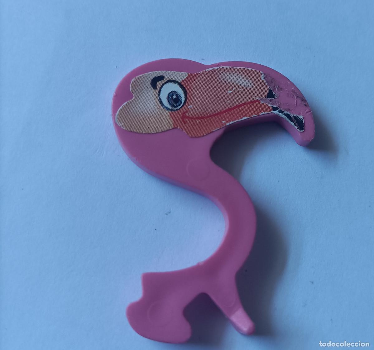 Figuras de goma Kinder: pieza de pajaro flamenco equilibrista kinder antiguo montable secundario desmontable ave