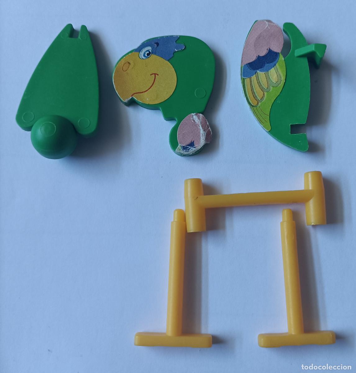 Figuras de goma Kinder: pieza de pajaro loro equilibrista kinder antiguo montable secundario desmontable ave