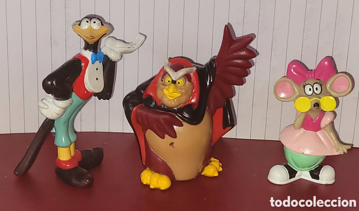 Figuras de goma y PVC: DIFICIL: Bonito lote 3 figuras pvc goma Rock-a-doodle Dairy Queen