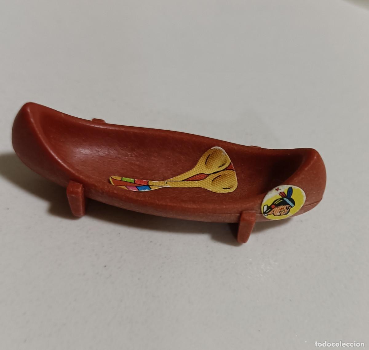 Figuras de goma Kinder: kinder canoa india miniatura escala para diorama de pocahontas mini indios o mu&ntilde;ecos