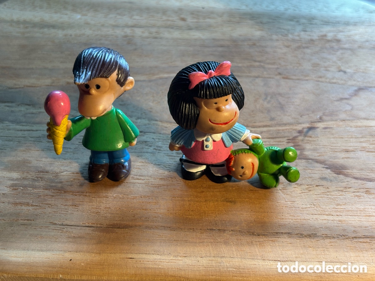 Figuras de goma y PVC: Figuras Mafalda, Felipe y Guille &ndash; Quino &ndash; Vintage PVC &ndash; Colecci&oacute;n