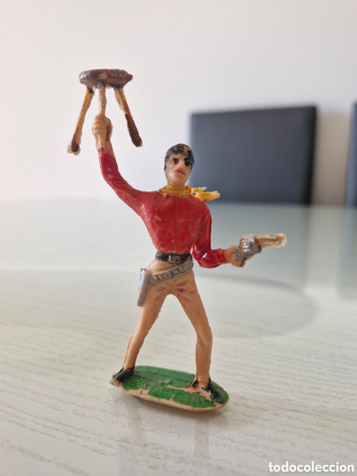 Figuras de goma y PVC: Figura Vaquero Oeste Comansi Vintage (A&ntilde;os 60/70)