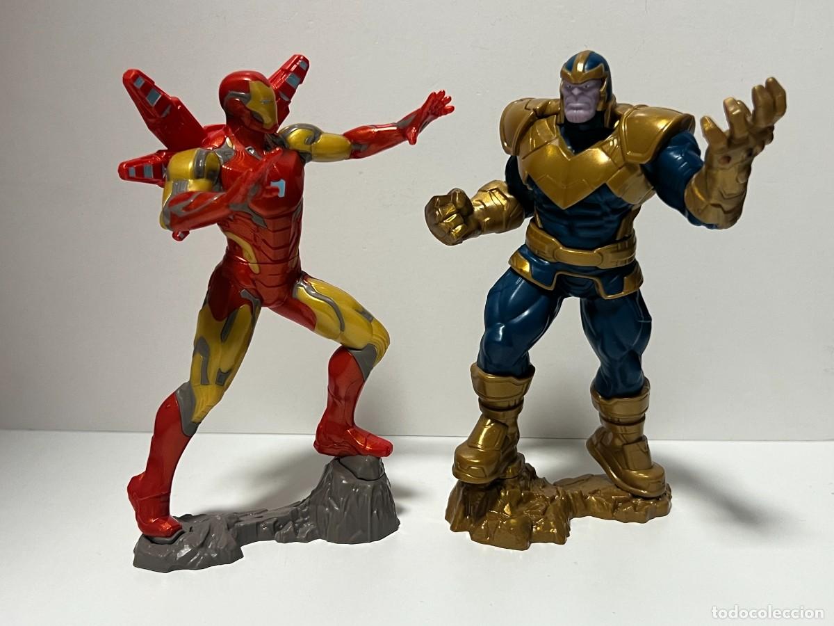 Figuras de goma y PVC: FIGURA HUEVO KINDER GRAN SORPRESA, IRON MAN Y THANOS, 16 CMS APROX