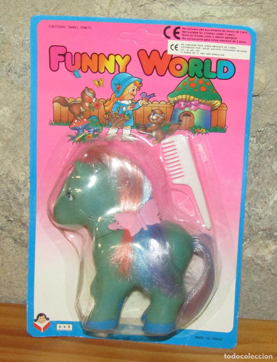 Figuras de goma y PVC: ANTIGUO BLISTER BOOTLEG MI PEQUE&Ntilde;O PONY - FUNNY WORLD - MY LITTLE PONY - COLOR VERDE