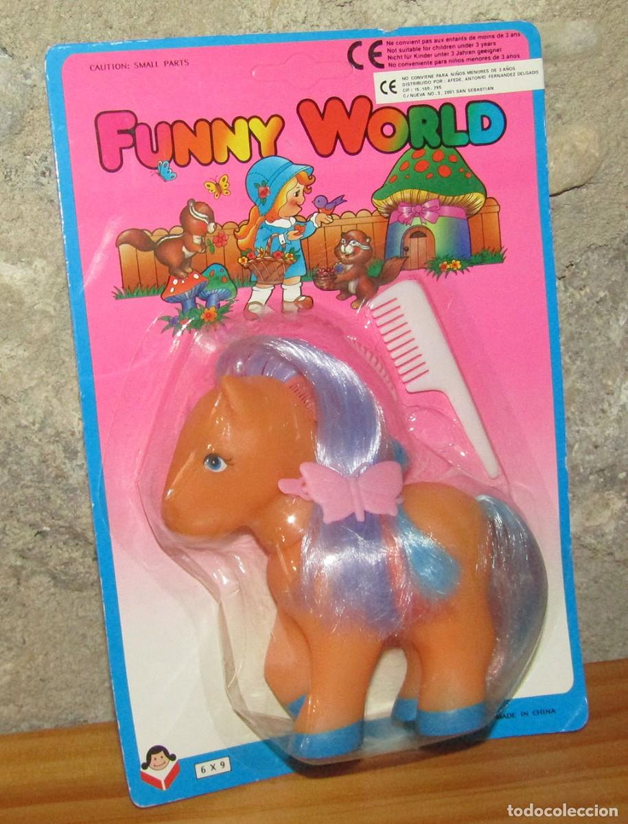 Figuras de goma y PVC: ANTIGUO BLISTER BOOTLEG MI PEQUE&Ntilde;O PONY - FUNNY WORLD - MY LITTLE PONY - COLOR NARANJA