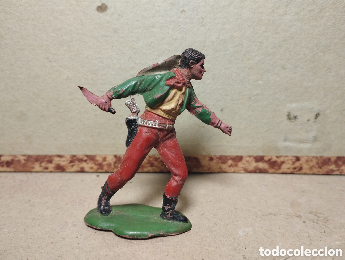 Figuras de goma y PVC: Reamsa vaquero de goma con pu&ntilde;al