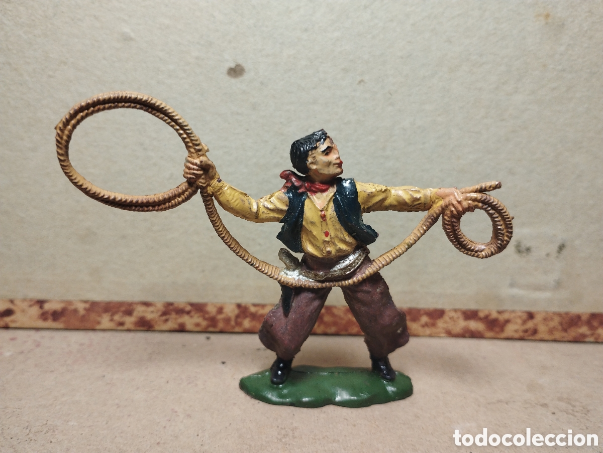 Figuras de goma y PVC: Reamsa vaquero de goma con cuerda