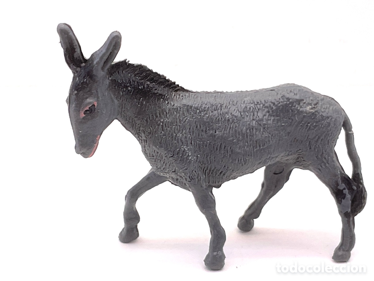 Figuras de goma y PVC: ANTIGUA FIGURA DE BURRO Y/O ASNO EN PL&Aacute;STICO.