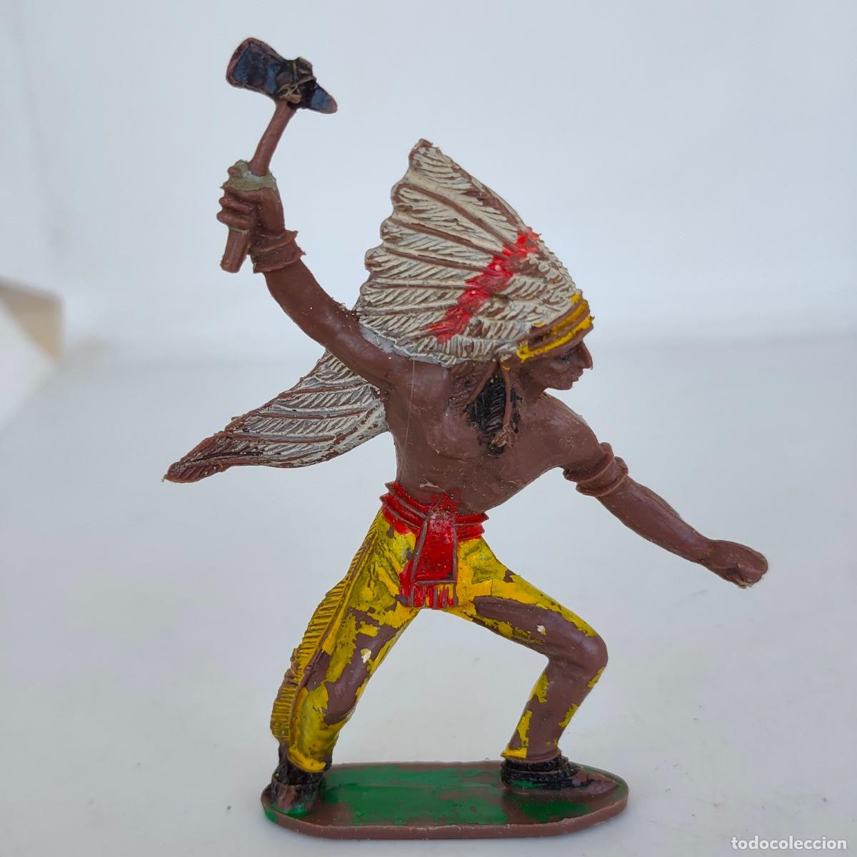 Figuras de goma y PVC: FIGURA JEFE INDIO PLASTICO PINTADO COMANSI