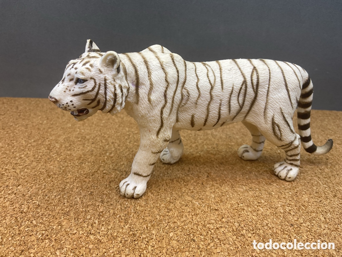 Figuras de goma y PVC: FIGURA DE TIGRE BLANCO. MARCA SCHLEICH.
