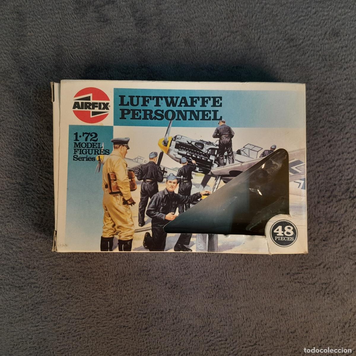 Figuras de goma y PVC: SL-30. CAJA FIGURAS LUFTWAFFE PERSONNEL AIRFIX 1:72. PL&Aacute;STICO COLOR GRIS. 1974