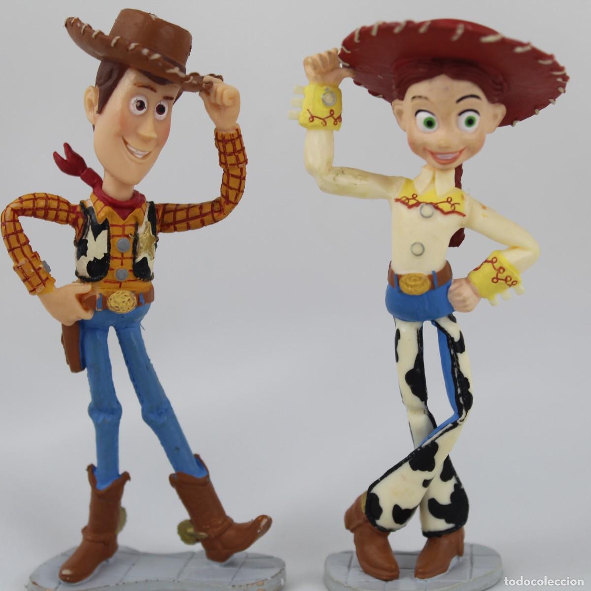 Figuras de Borracha e PVC: 2 Figuras Toy Story Woody Jessie Disney Pixar PVC Bullyland Vintage