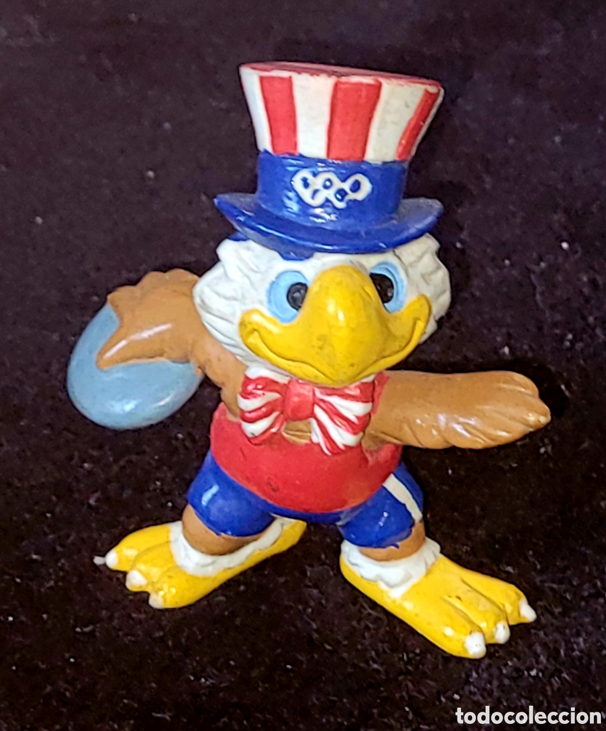 Figuras de goma y PVC: Bonita figura pvc goma Sam the Eagle Aguila Sam disco mascota JJOO Olympic Games 1984 Los Angeles