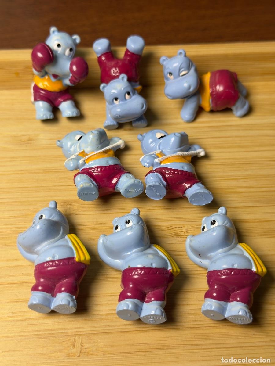 Figuras de goma Kinder: Lote 8 figuras Kinder Sorpresa: Hipop&oacute;tamos Deportistas a&ntilde;os 90