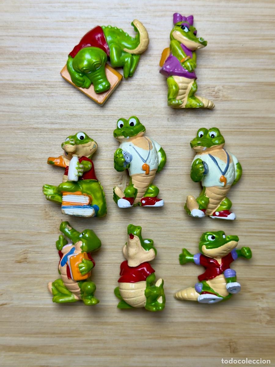 Figuras de goma Kinder: Lote 8 figuras Cocodrilos / Crazy Crocos Kinder Sorpresa a&ntilde;os 90