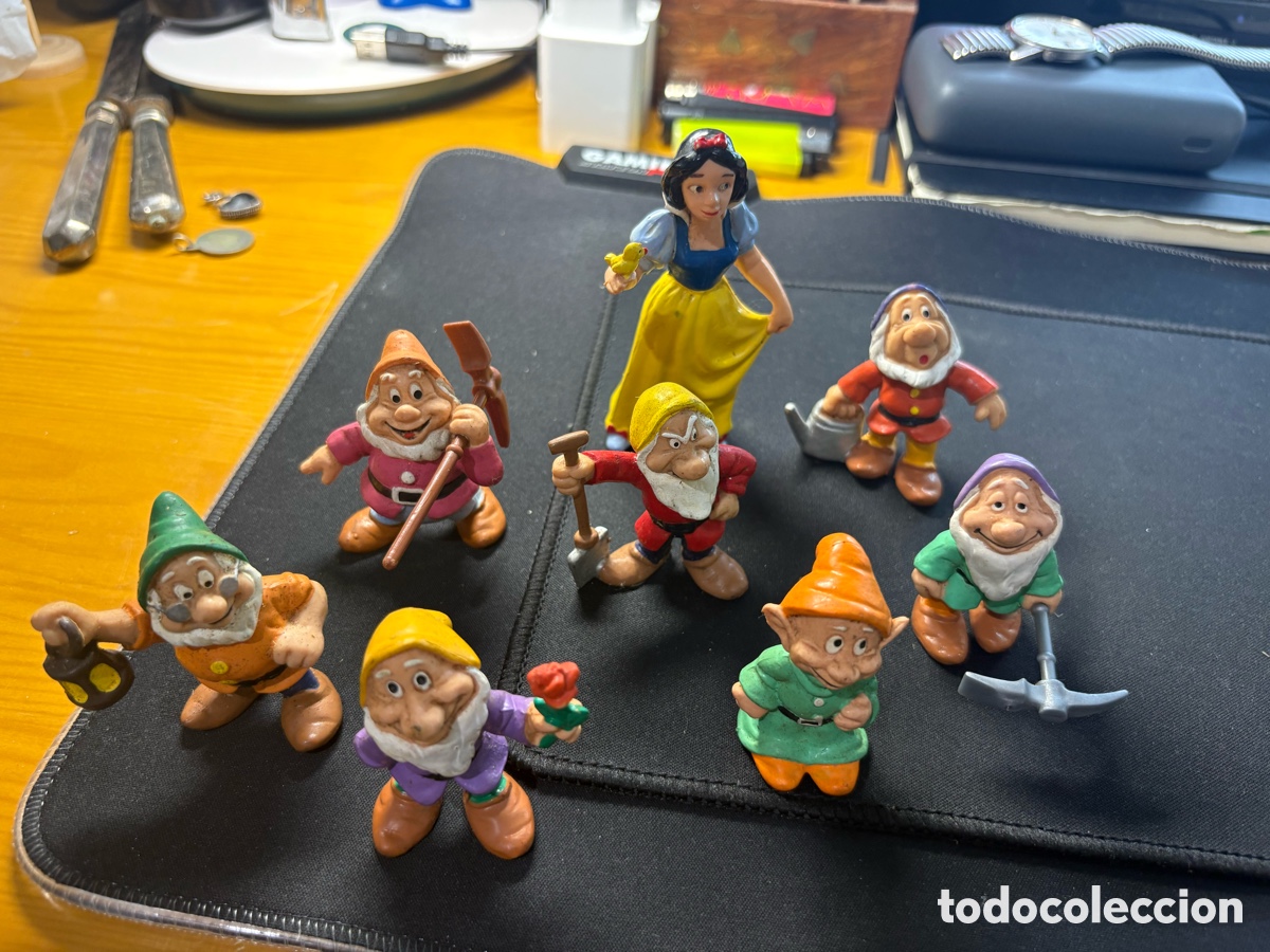 Figuras de goma y PVC: Lote Mu&ntilde;ecos PVC Bullyland 1982 &bull; Blancanieves y los 7 Enanitos