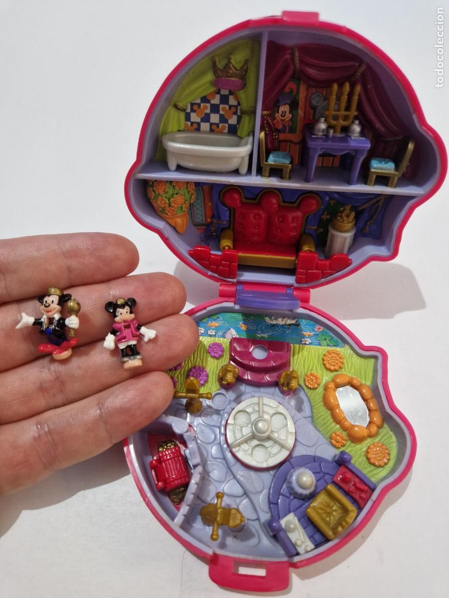 Figuras de goma y PVC: antiguo juguete juego polvera Polly Pocket Bluebird 1996 Mickey Minnie mouse caja walt disney figura