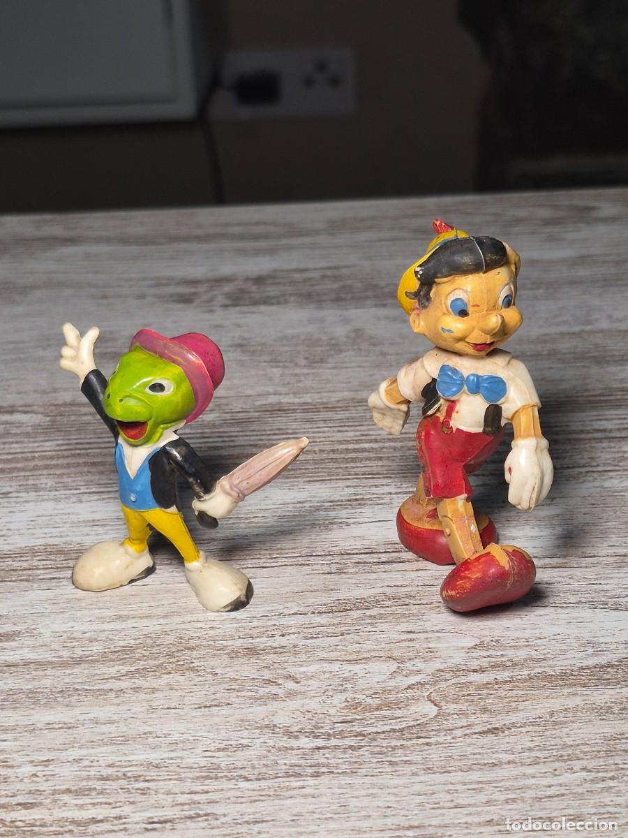 Figuras de goma y PVC: Figuras Pinocho y Pepito Grillo JIM PVC Walt Disney
