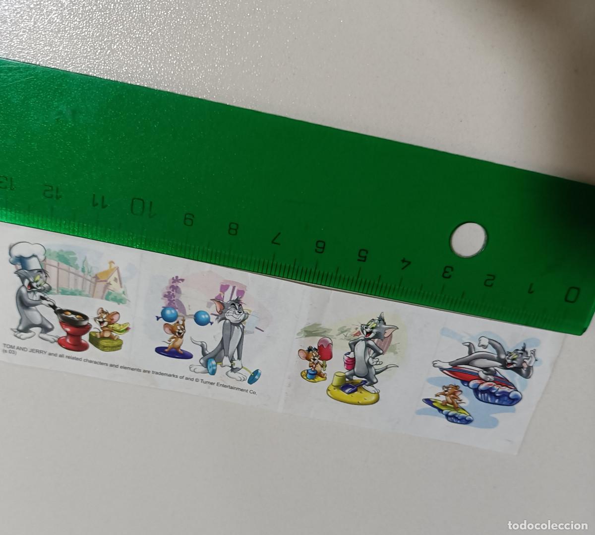 Figuras de goma Kinder: KINDER TOM JERRY TOON MONTABLE papel bpz HANNA BARBERA surfero gato