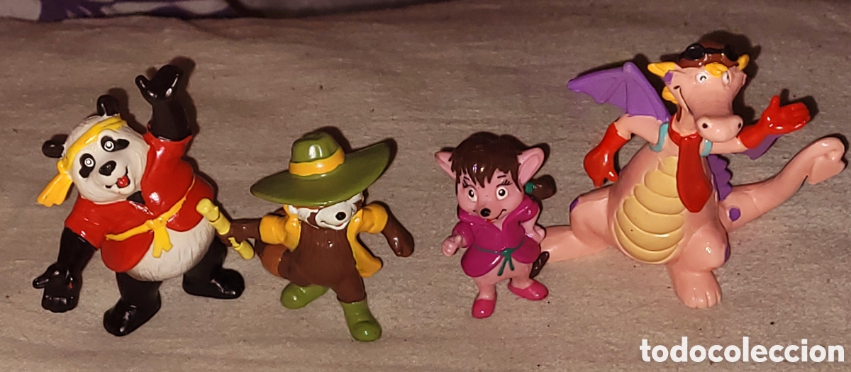Figuras de goma y PVC: Bonito lote completo 4 figuras pvc goma Osos Bambu Bamboo Bears marca Bullyland