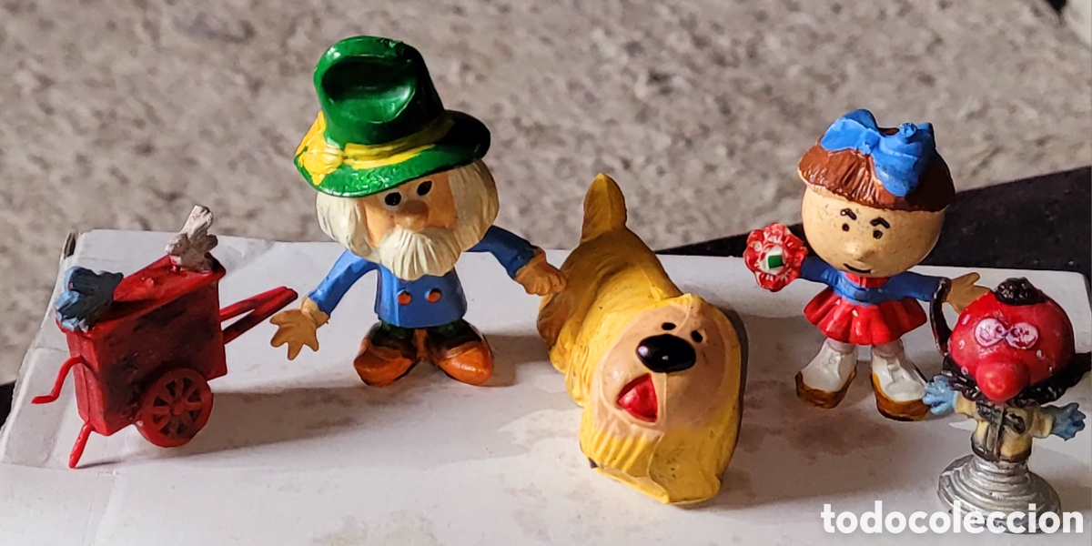 Figuras de goma y PVC: DIFICIL: Bonito lote 5 figuras pvc plastico El Carrusel encantado Man&egrave;ge enchant&eacute; marca JIM a&ntilde;os 60