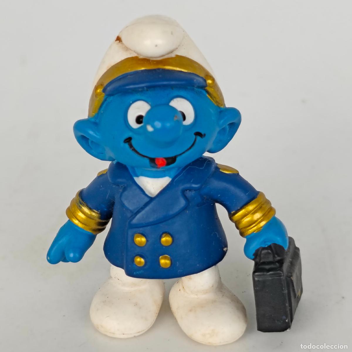 Figuras de goma y PVC: Smurfs - 20470 - Aircraft Captain Smurf! Pitufo Puffi Schlumpf schtroumpf piloto capitan