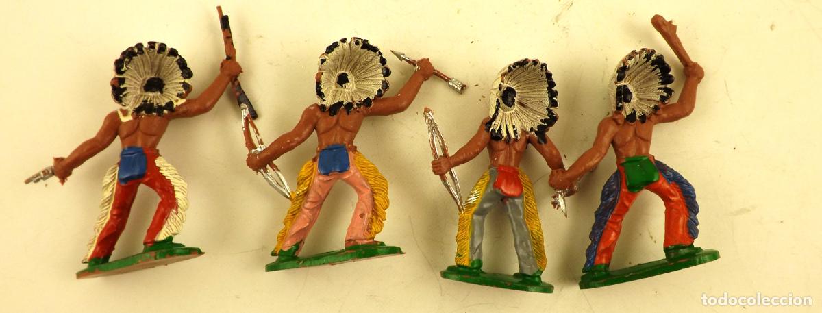 Figuras de goma y PVC: Comansi. Conjunto de 4 Indios - Foto 3