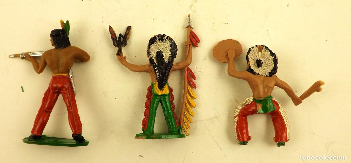 Figuras de goma y PVC: Comansi. Conjunto de 3 Indios - Foto 3