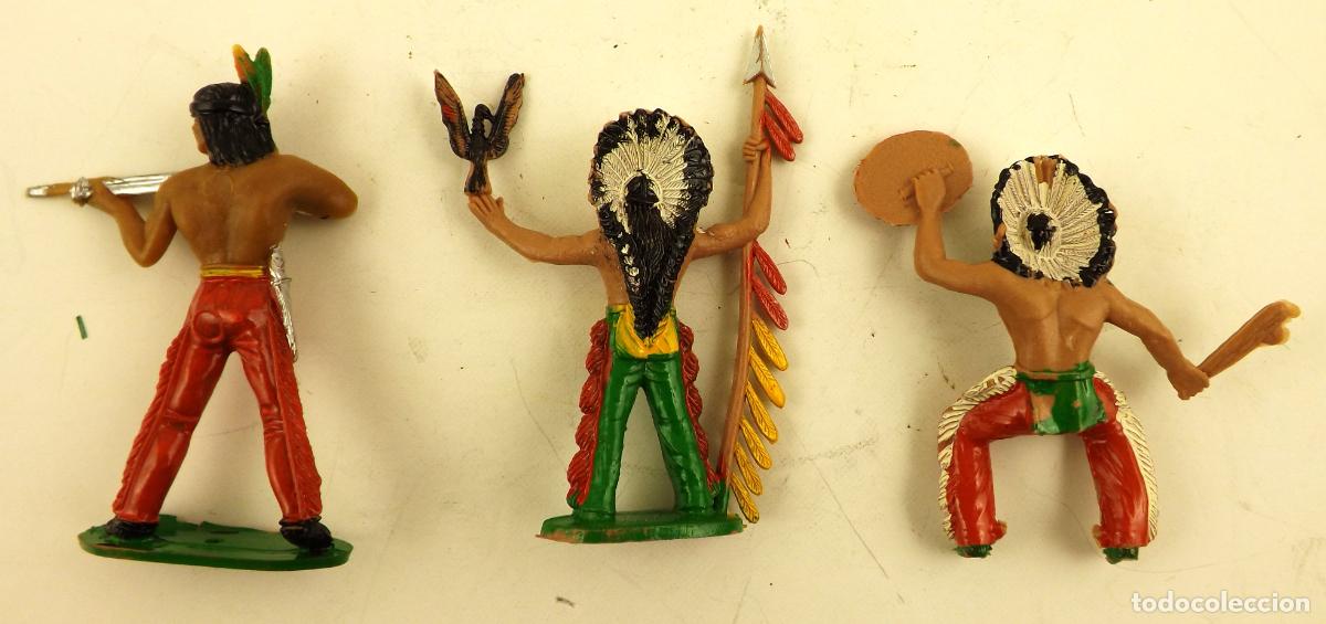 Figuras de goma y PVC: Comansi. Conjunto de 3 Indios - Foto 4