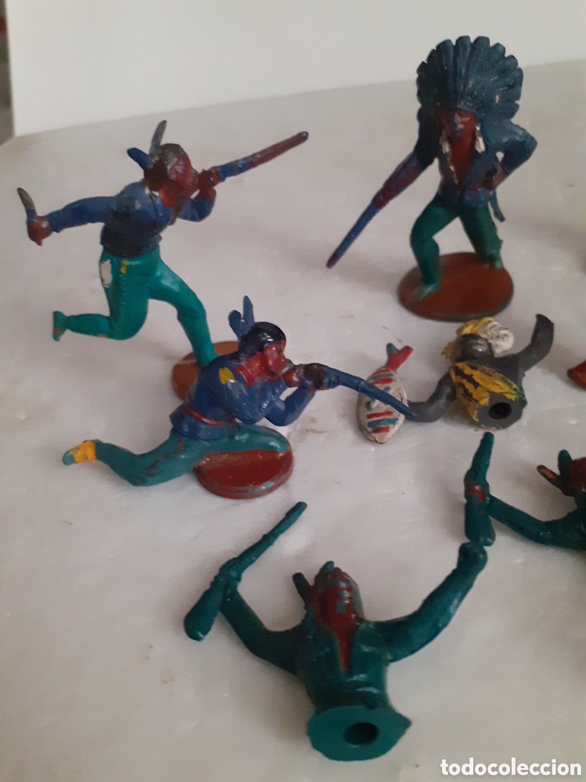 Figuras de goma y PVC: FIGURAS INDIOS EN GOMA DE GAMA,PECH,REAMSA - Foto 2