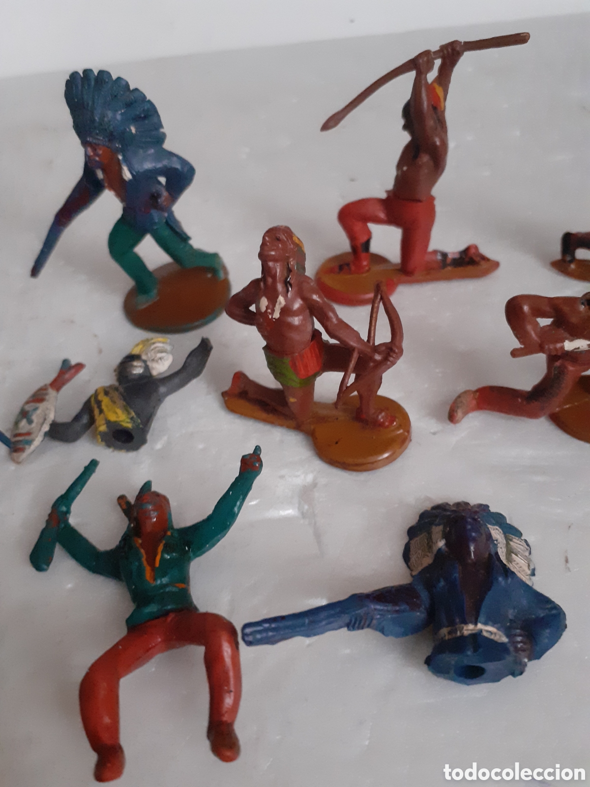 Figuras de goma y PVC: FIGURAS INDIOS EN GOMA DE GAMA,PECH,REAMSA - Foto 3