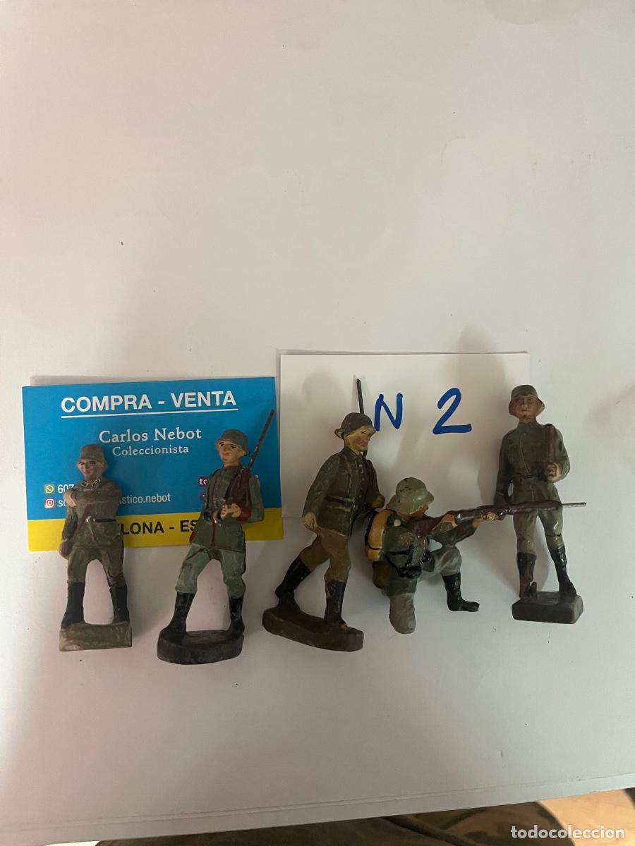 Figuras de goma y PVC: Elastolin Lineol o similar. Lote a restaurar masas de composici&oacute;n caballos