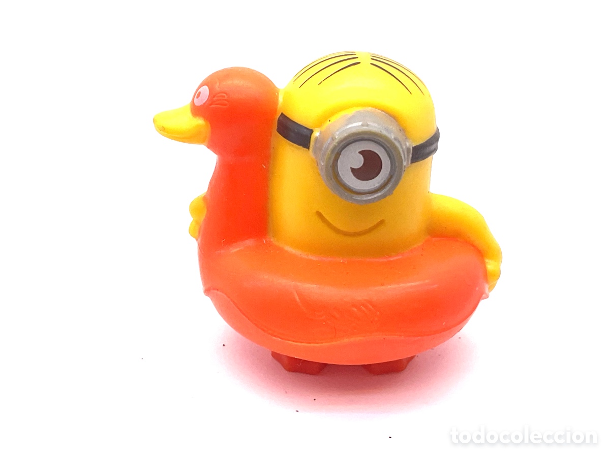 Figuras de goma y PVC: FIGURA DE MINION CON FLOTADOR DE PATO NARANJA. COLECCION McDONALD'S MINIONS