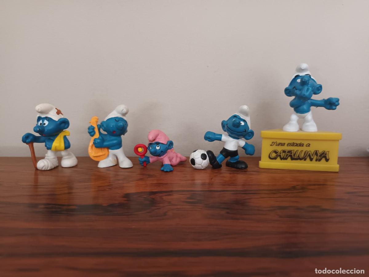 Figuras de goma y PVC: LOTE PITUFO PEANA CATALUNYA, BEBE, FUTBOL, MUSICO ETCSCHLEICH PEYO, GERMANI, SMURF