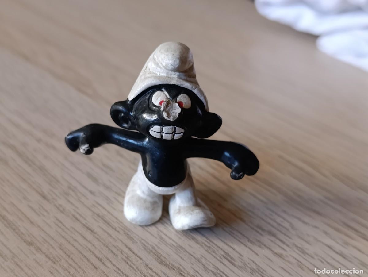 Figuras de goma y PVC: Angry Black Smurf Pitufo Negro ref. 20007