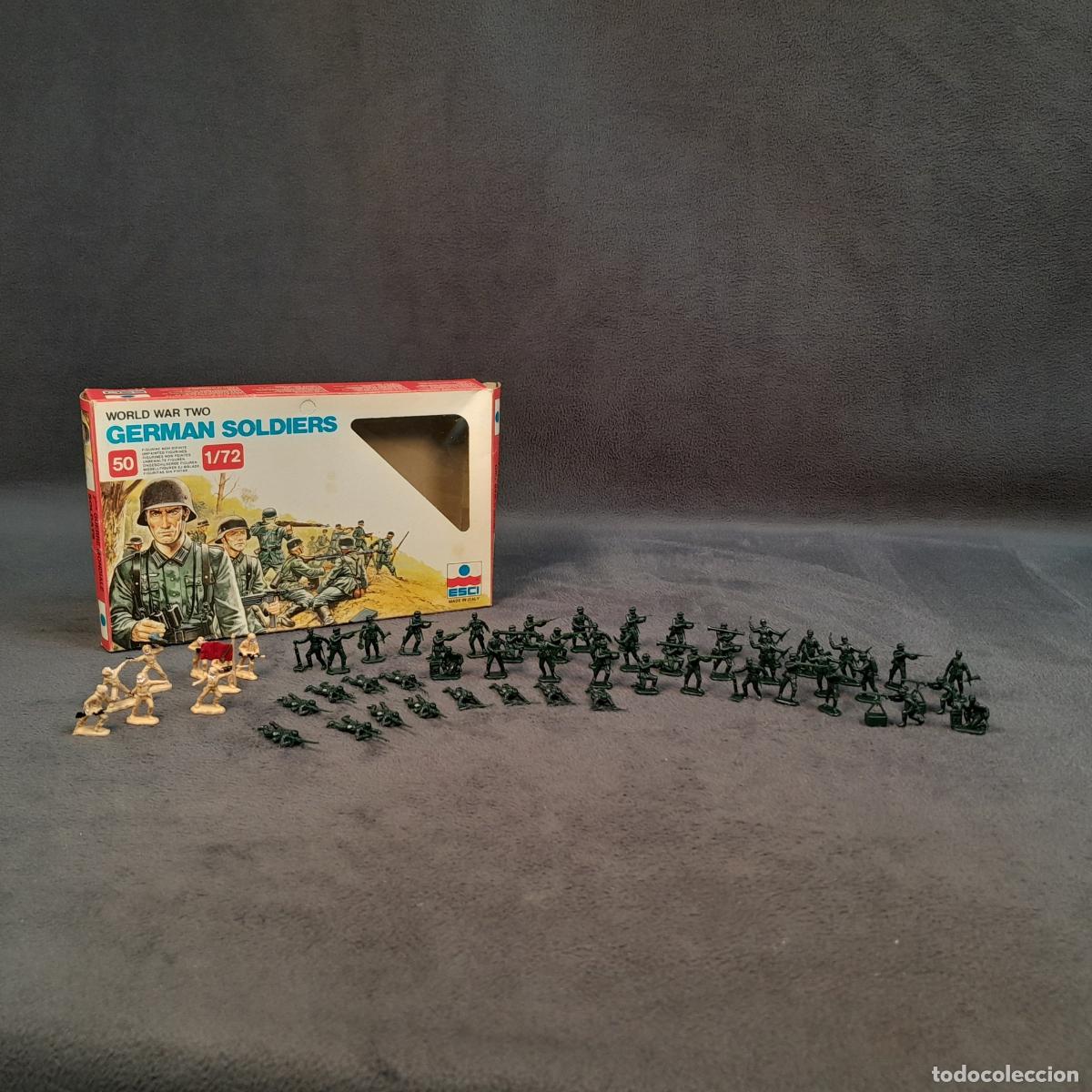 Figuras de goma y PVC: SL-31. CAJA DE SOLDADOS ALEMANA SEGUNDA GUERRA MUNDIAL. PL&Aacute;STICO. A&Ntilde;O 1983