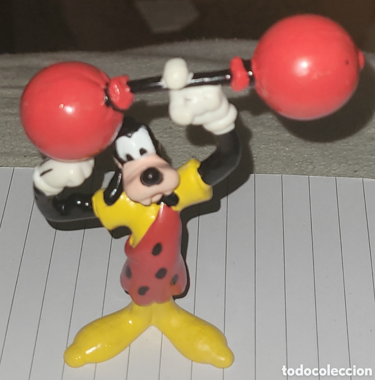 Figuras de goma y PVC: Bonita figura pvc goma Disney de Goofy 'hombre fuerte' marca Applause