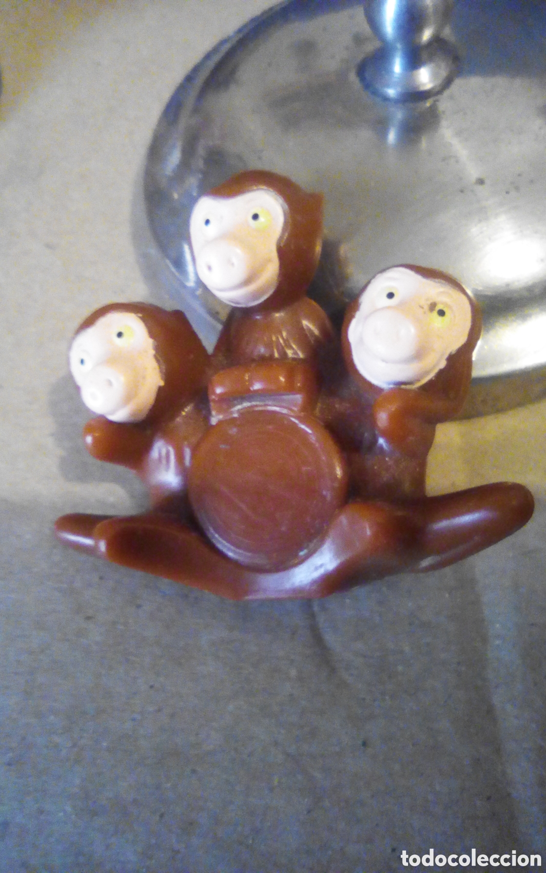 Figuras de goma y PVC: Figura de tres monos, desconozco a qu&eacute; serie animada o pel&iacute;cula pertenecen. No pone fabricante, mide