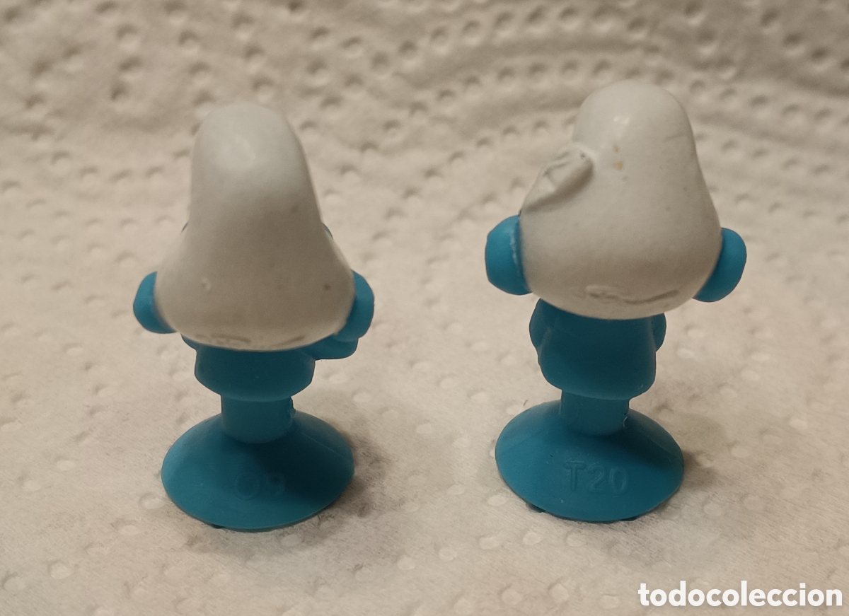 Figuras de goma y PVC: 2 PITUFOS &copy;PEYO con VENTOSA (3cm) - Foto 3