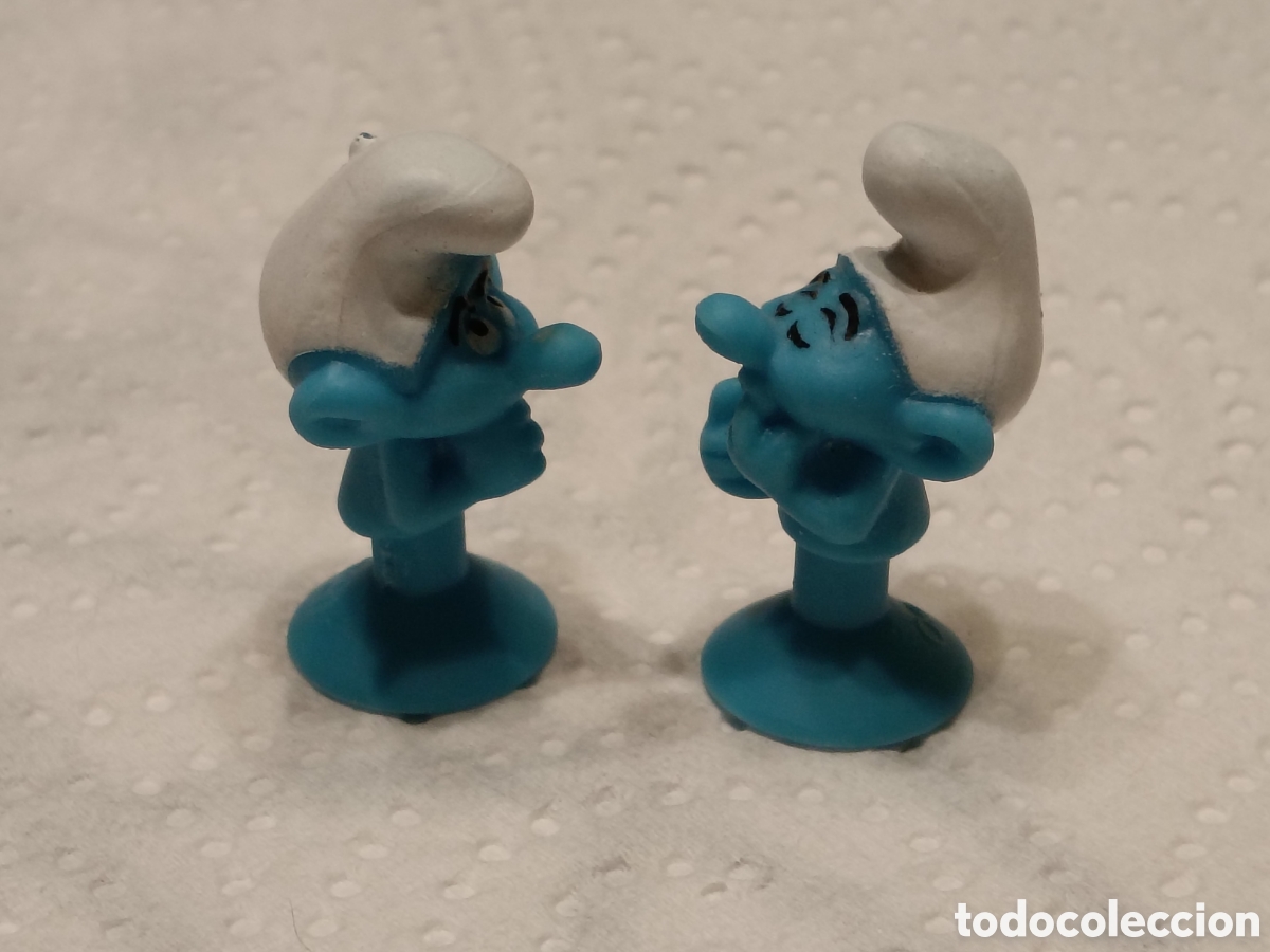 Figuras de goma y PVC: 2 PITUFOS &copy;PEYO con VENTOSA (3cm) - Foto 4